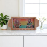 Wooden Tea Tray With Beautiful Rajasthani Painting